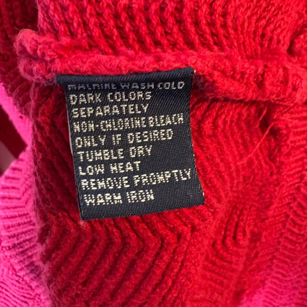 Vintage Y2K Chaps Ralph Lauren Hand Framed Cotton Sweater Red XL‎